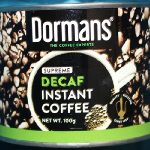 Dormans Supreme Decaf Instant Coffee 100g front package view 