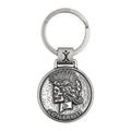 Double Sided Skull Coin Keyring Metal Gothic Skull Keychain