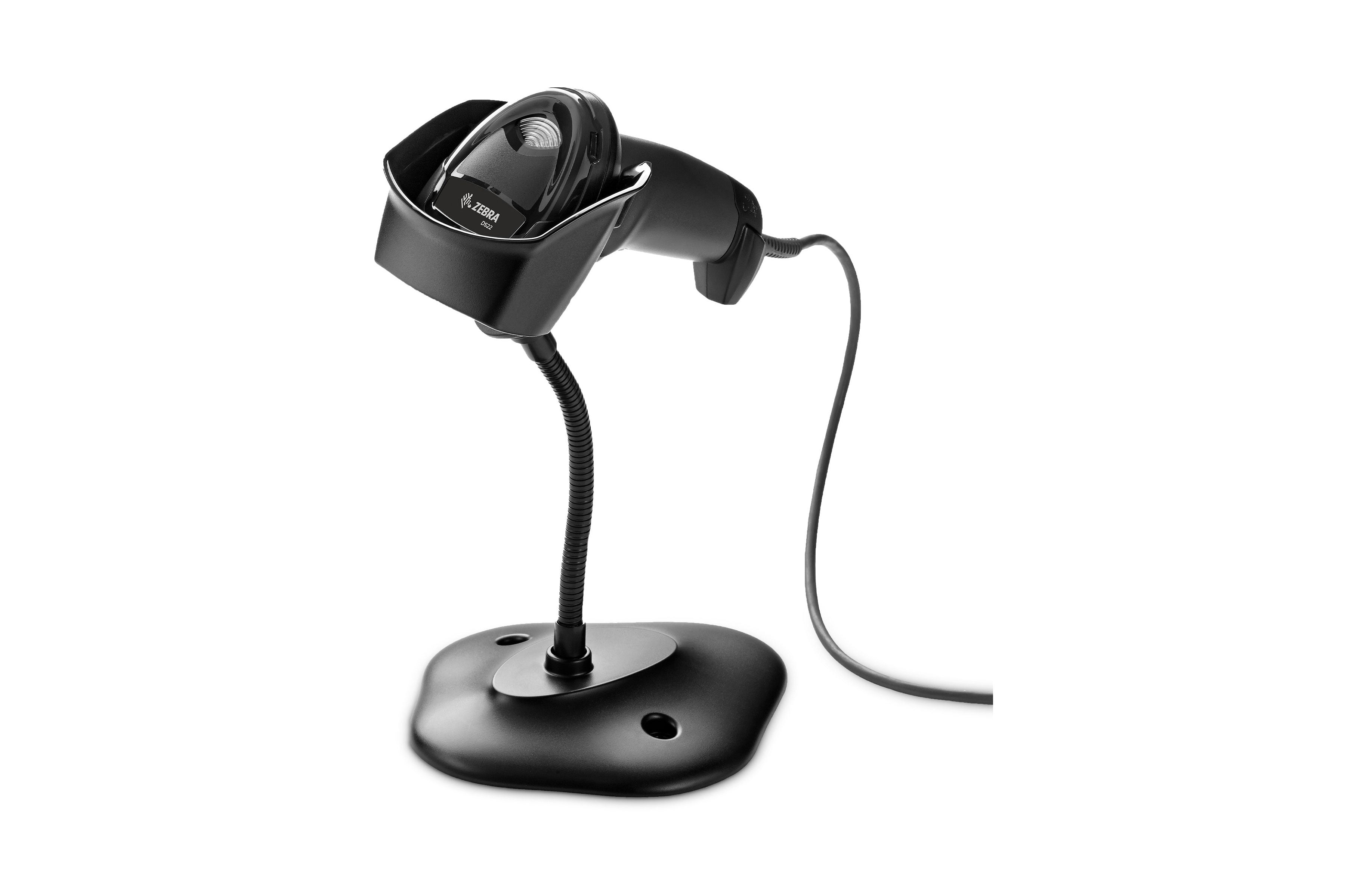 Zebra DS2208 2D Imager Barcode Scanner with Stand Black DS2208-SR7U2100SGW