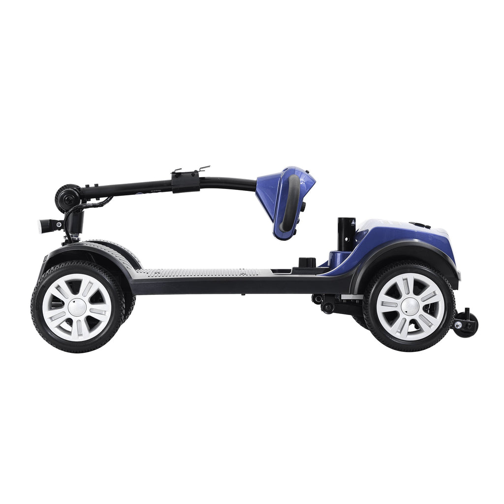 Mobility Scooter 4-Wheel Metal Blue 300 LB 10 Mile Basket Cup Holder 5 mph
