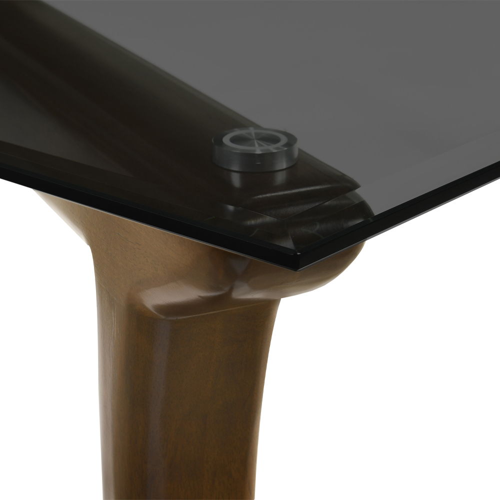 Danzel - Dining Table With Glass Top - Vintage Oak