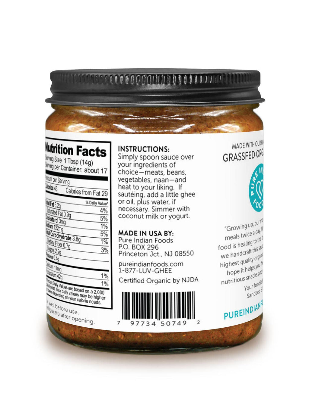 Madras Curry Simmer Sauce, Organic