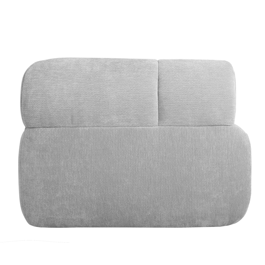 Sectional Sofa L-Shape Polyester Gray 4 Seat 122 In Chaise No Assembly
