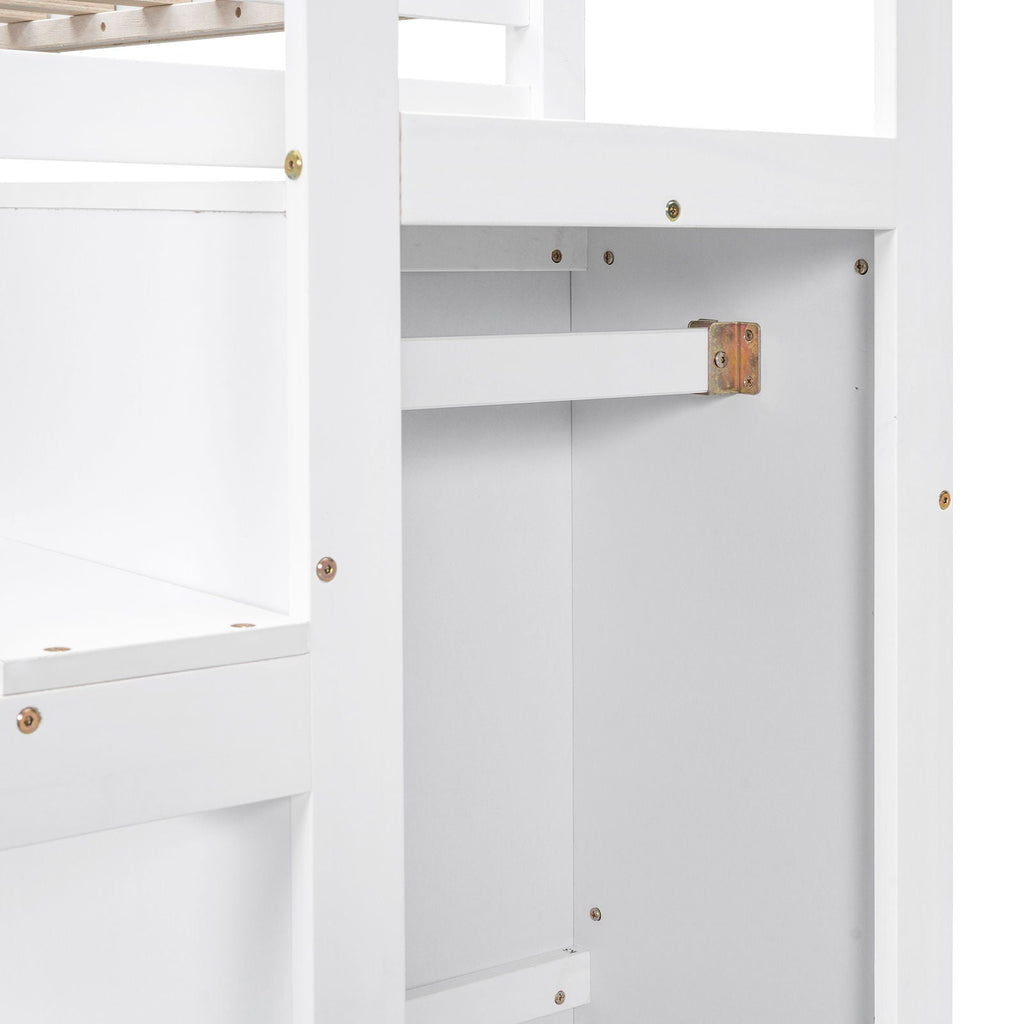 Loft Bed With Built In Storage Wardrobe And Staircase
