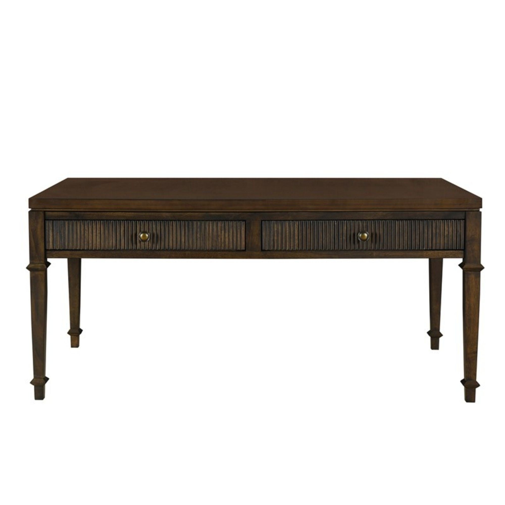 Fluted 2 Drawer Coffee Table - Brown