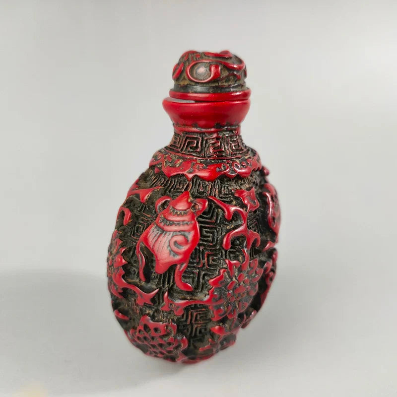 Red Resin Fish Snuff Bottle – Auspicious Asian Home Decor