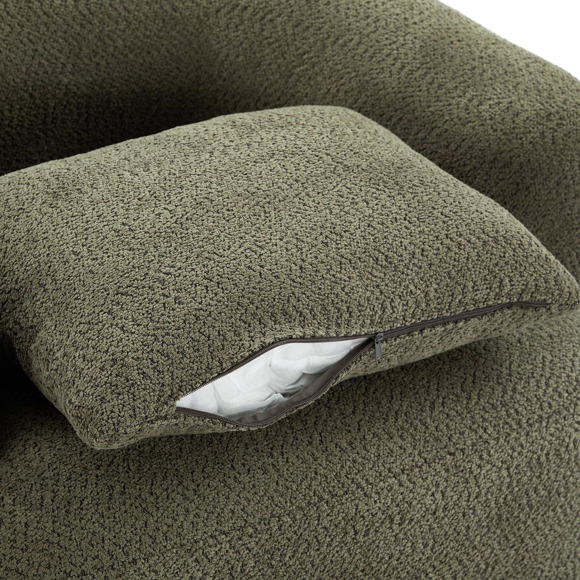 Accent Chair Swivel Barrel Chenille Green 360 Degree Pocket Spring 38 In