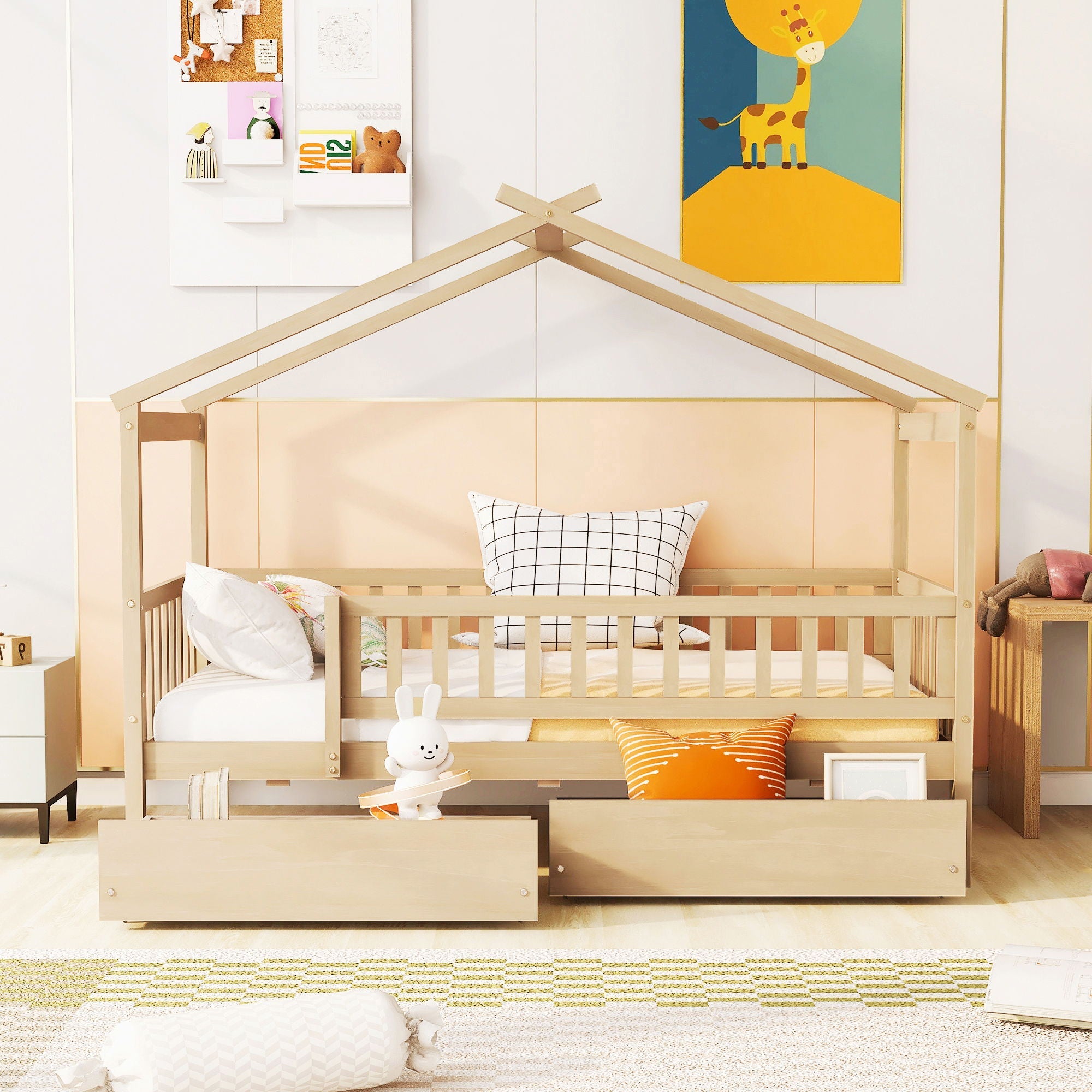 House Bed With 2 Drawers