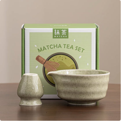 Ceramic Matcha Bowl Set – Two-Piece Stoneware