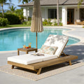Lounge Chaise Set, Space Available On One Side, Acacia Solid Wood In
