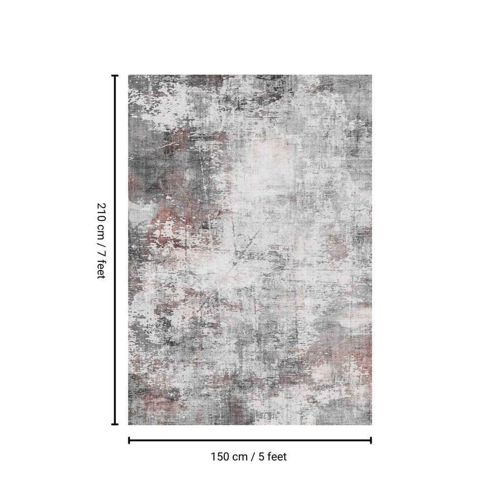 Toucan - 5' X 7' Washable Non - Slip Area Rug - Ivory / Dark Gray