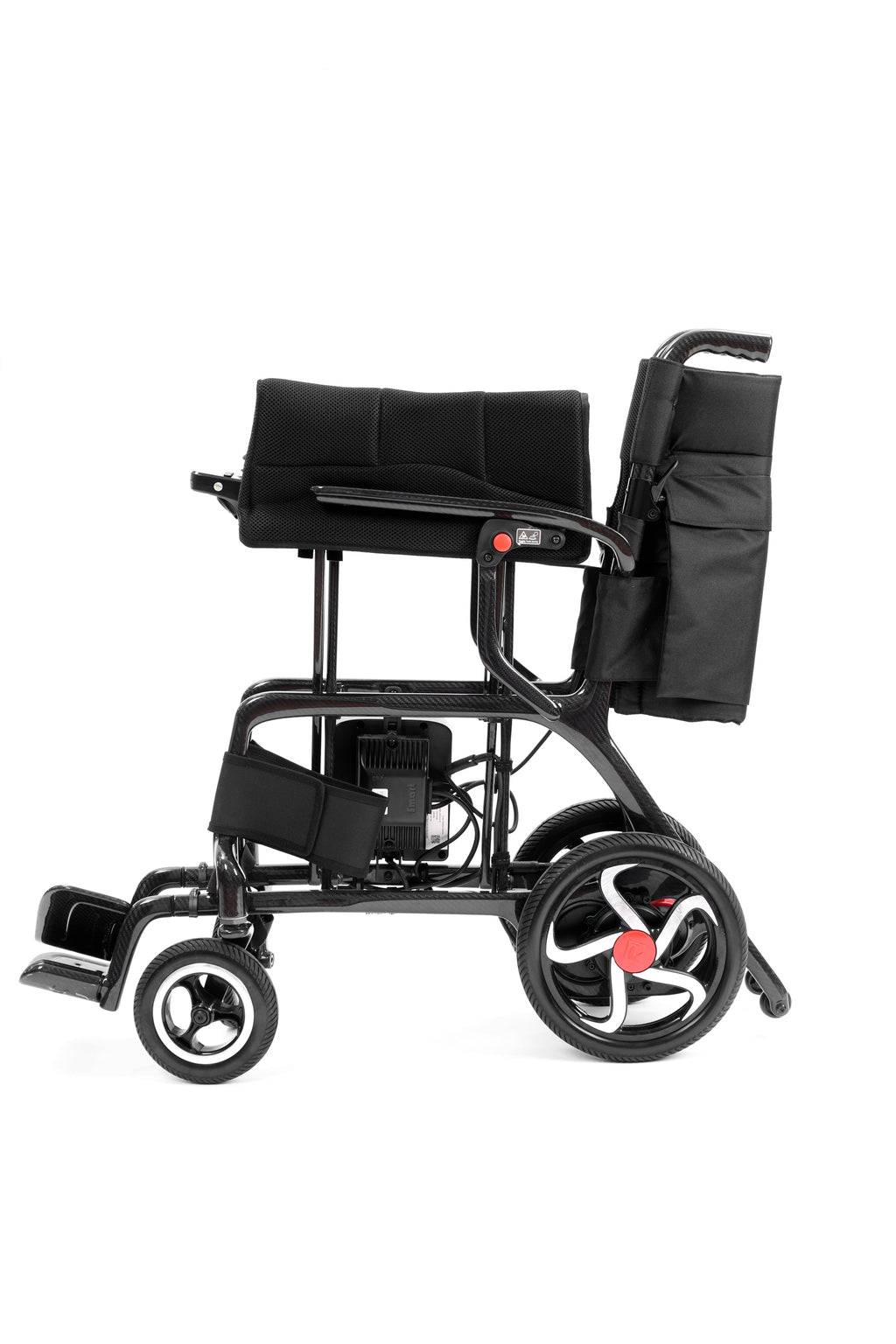 Wheelchair Electric Foldable Carbon Fiber 37 LB 30 Mile Range 38x24x37 In
