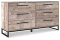 Neilsville - Six Drawer Dresser - Vinyl-Wrapped - Whitewash