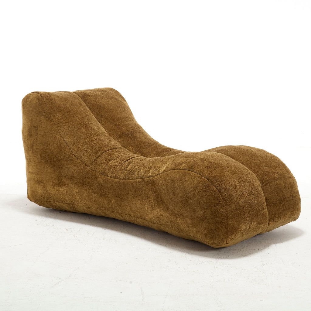 Bean Bag Sofa Chair Polyester Brown Foam Adult 59x30x23.6 In