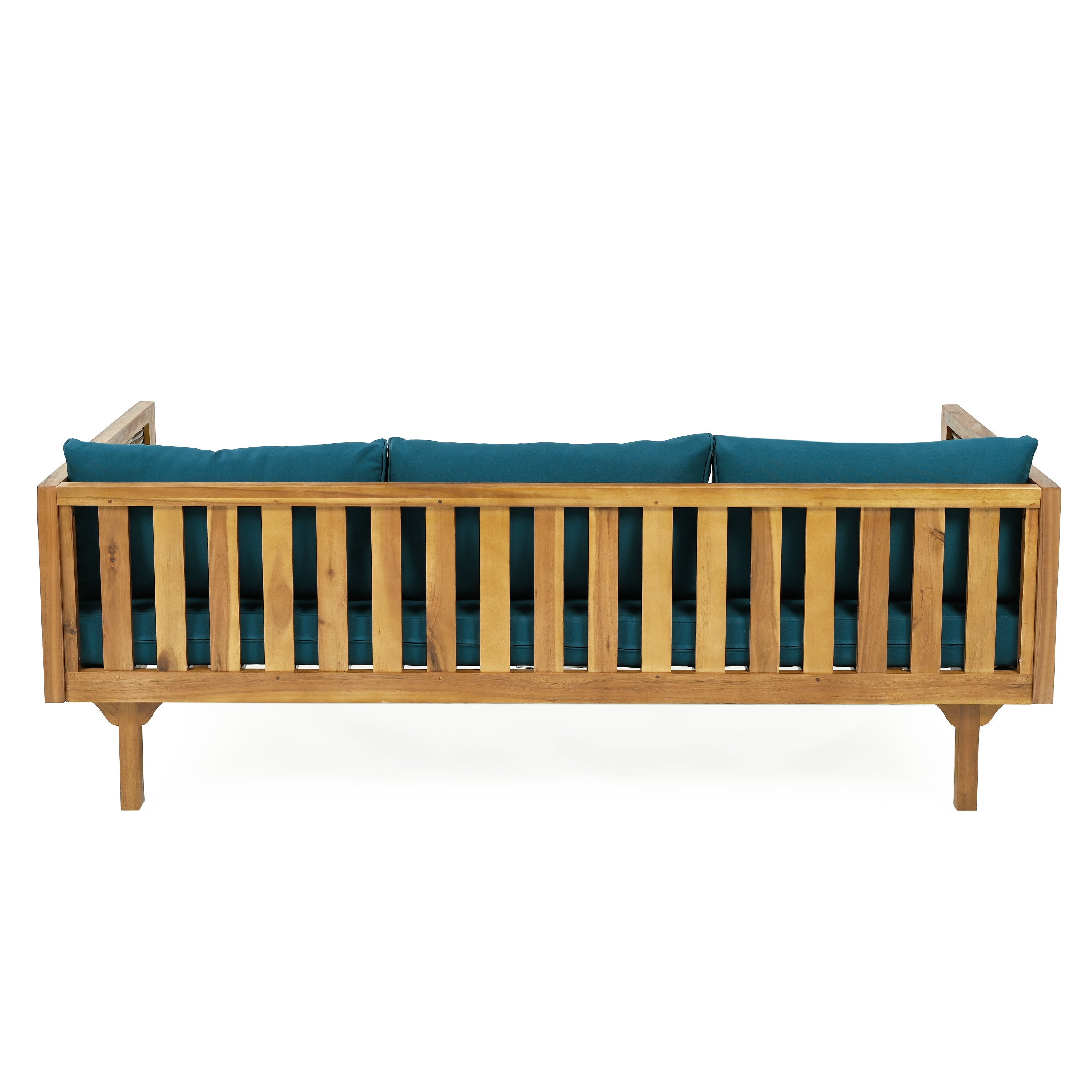Outdoor Patio Set Acacia Wood Wicker Teak Dark Teal Daybed 2 Piece 600 LB