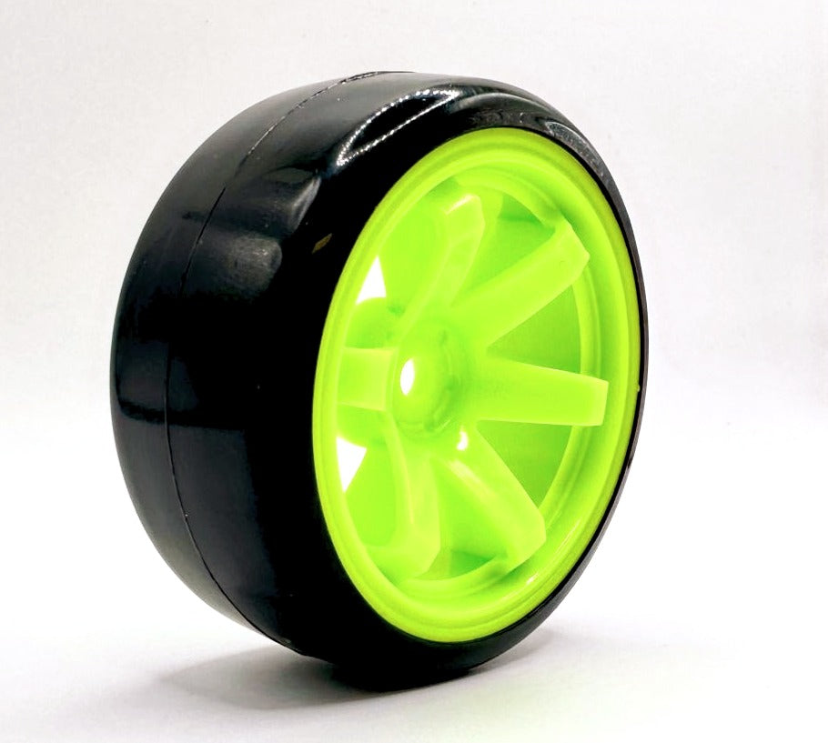 IRonManRc 1/10 DRIFT WHEELS W/ HARD TIRES * 6 SPOKE LIMES * 4 PACK