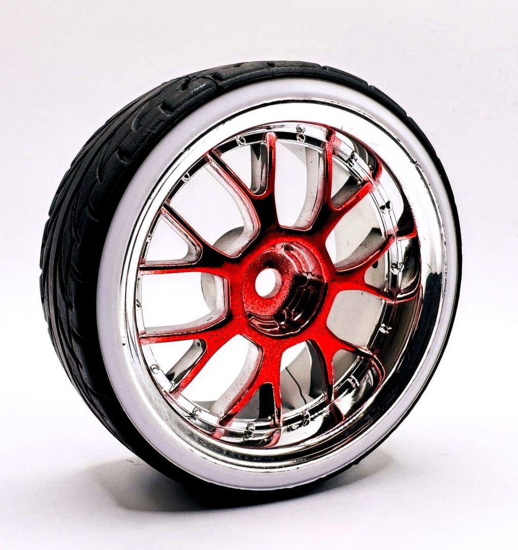 IRonManRc 1/10 DRIFT WHEELS W/ HARD TIRES * BETTY WHITES * PART# 9005