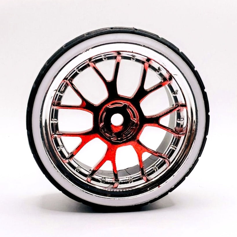 IRonManRc 1/10 DRIFT WHEELS W/ HARD TIRES * BETTY WHITES * PART# 9005