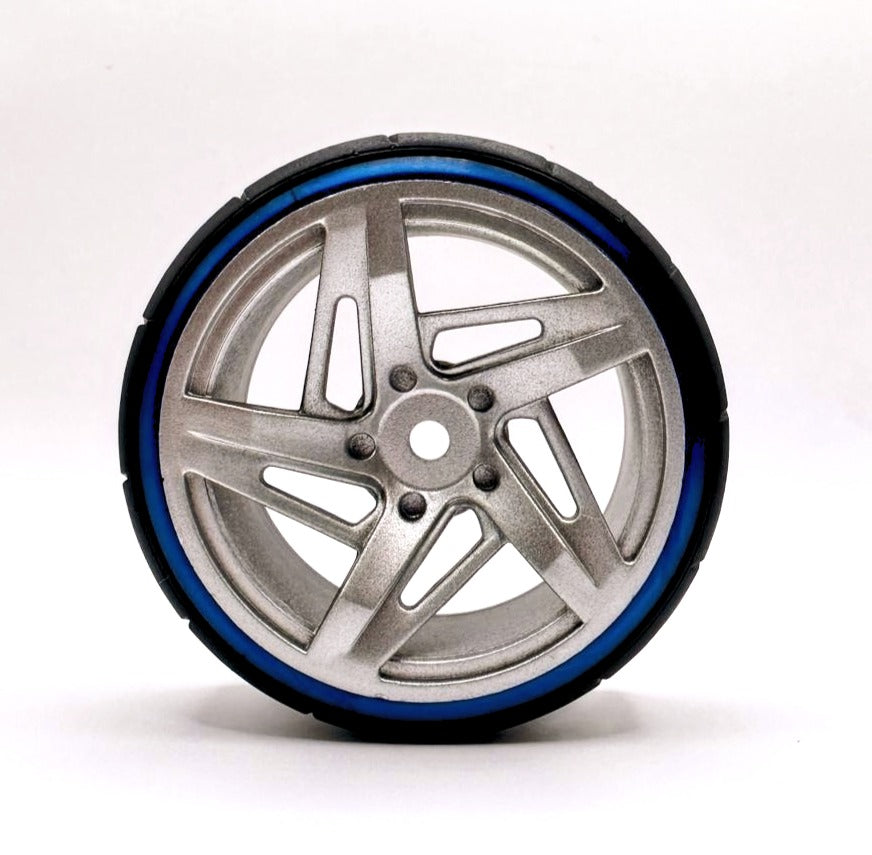 IRonManRc 1/10 DRIFT WHEELS W/ HARD TIRES * 5 SPOKE HAROS * 4 PACK