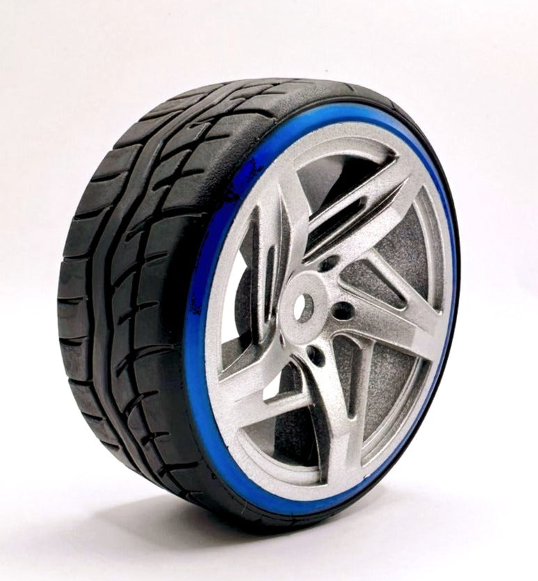 IRonManRc 1/10 DRIFT WHEELS W/ HARD TIRES * 5 SPOKE HAROS * 4 PACK