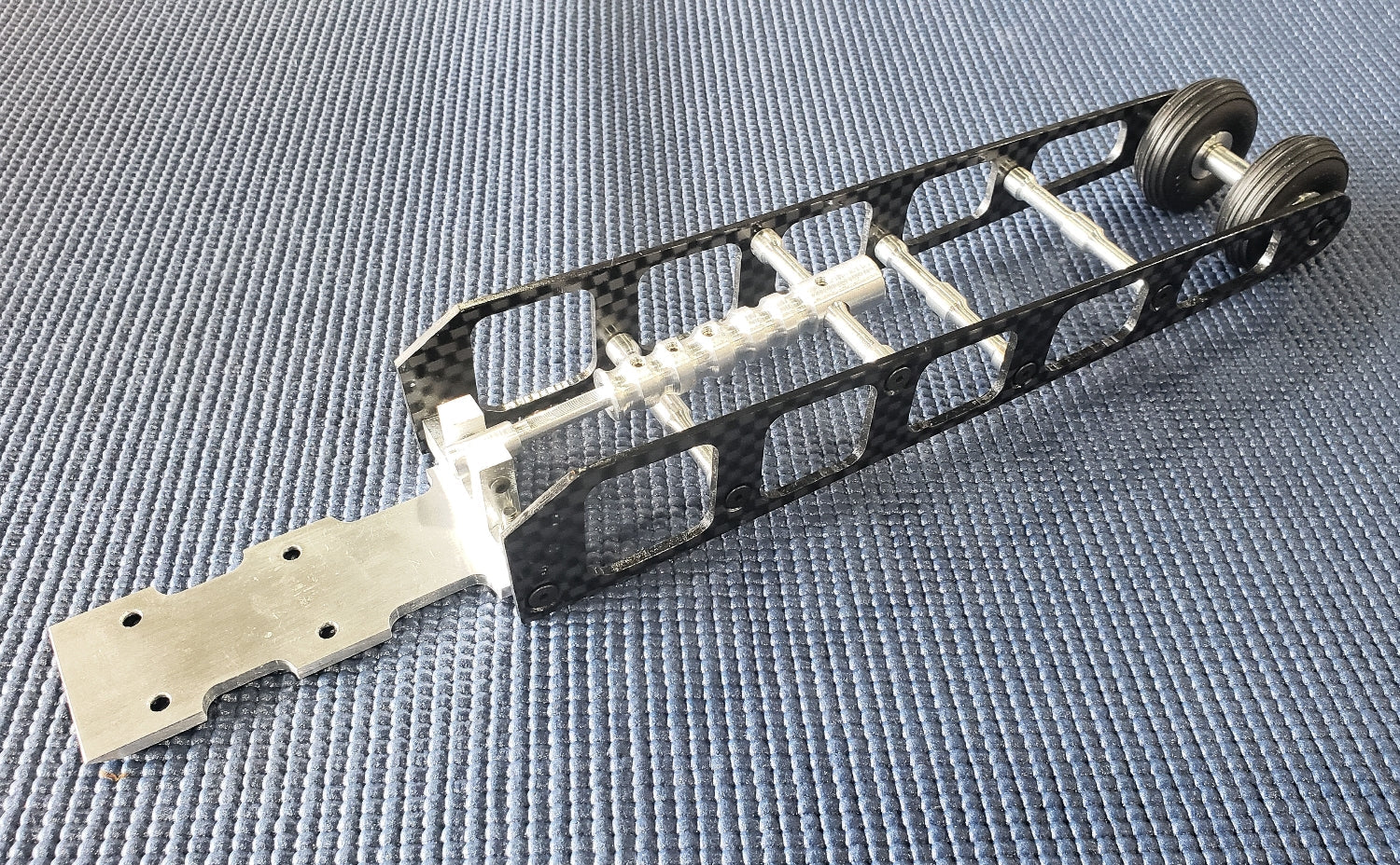 IRonManRc GTB GTLE Carbon Fiber 1/8 SCALE Drag Racing DUAL Wheelie Bar 12 inch Rail Style