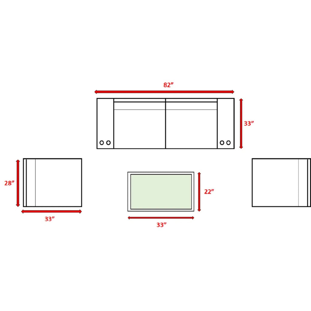 Outdoor Sectional Set HDPE Wicker Aluminum Gray 7 Piece Fully Assembled