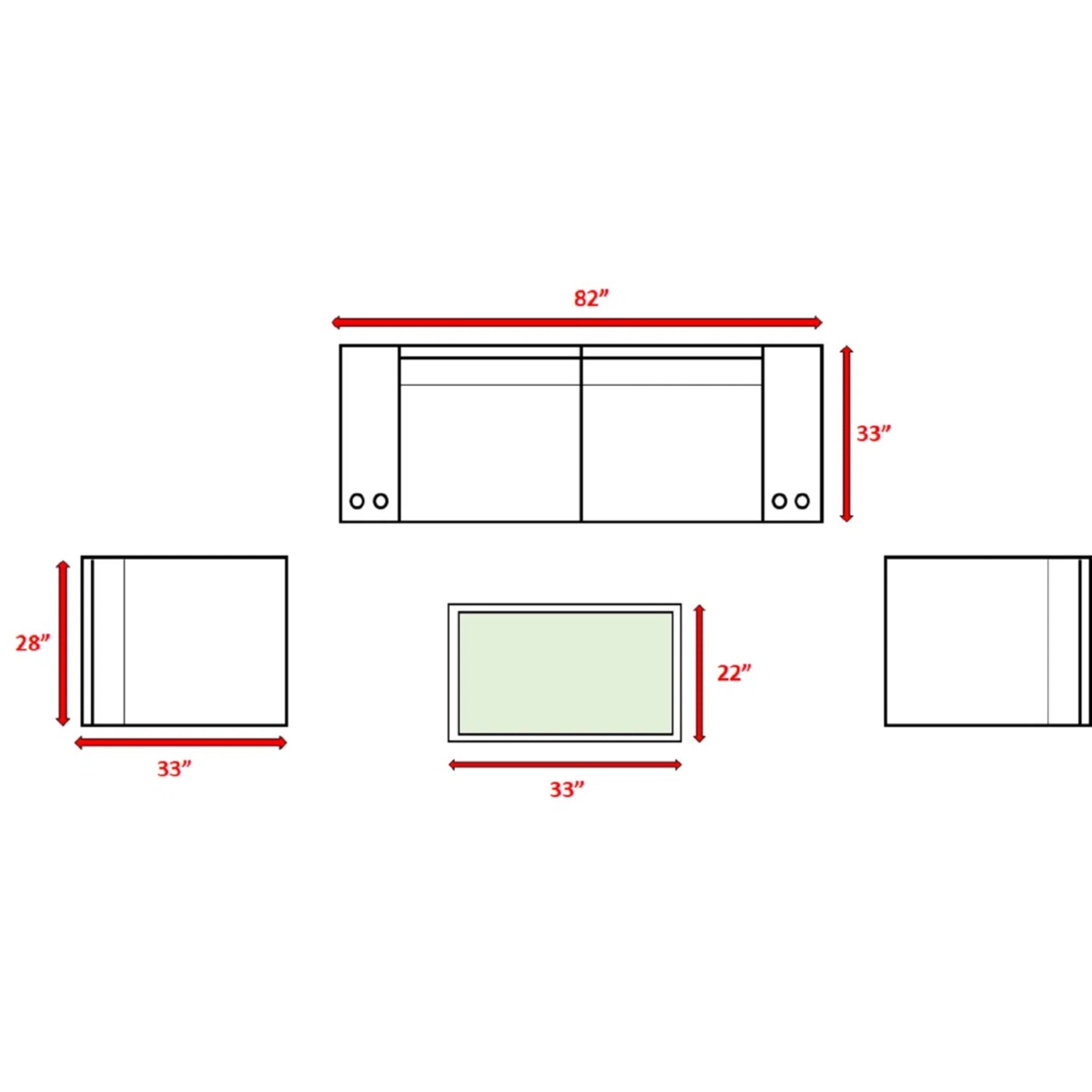 Outdoor Sectional Set HDPE Wicker Aluminum Gray 7 Piece Fully Assembled