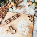 Easter Spring Rolling Pins for Kids and Bakers - Embossed Cookie Dough Pins