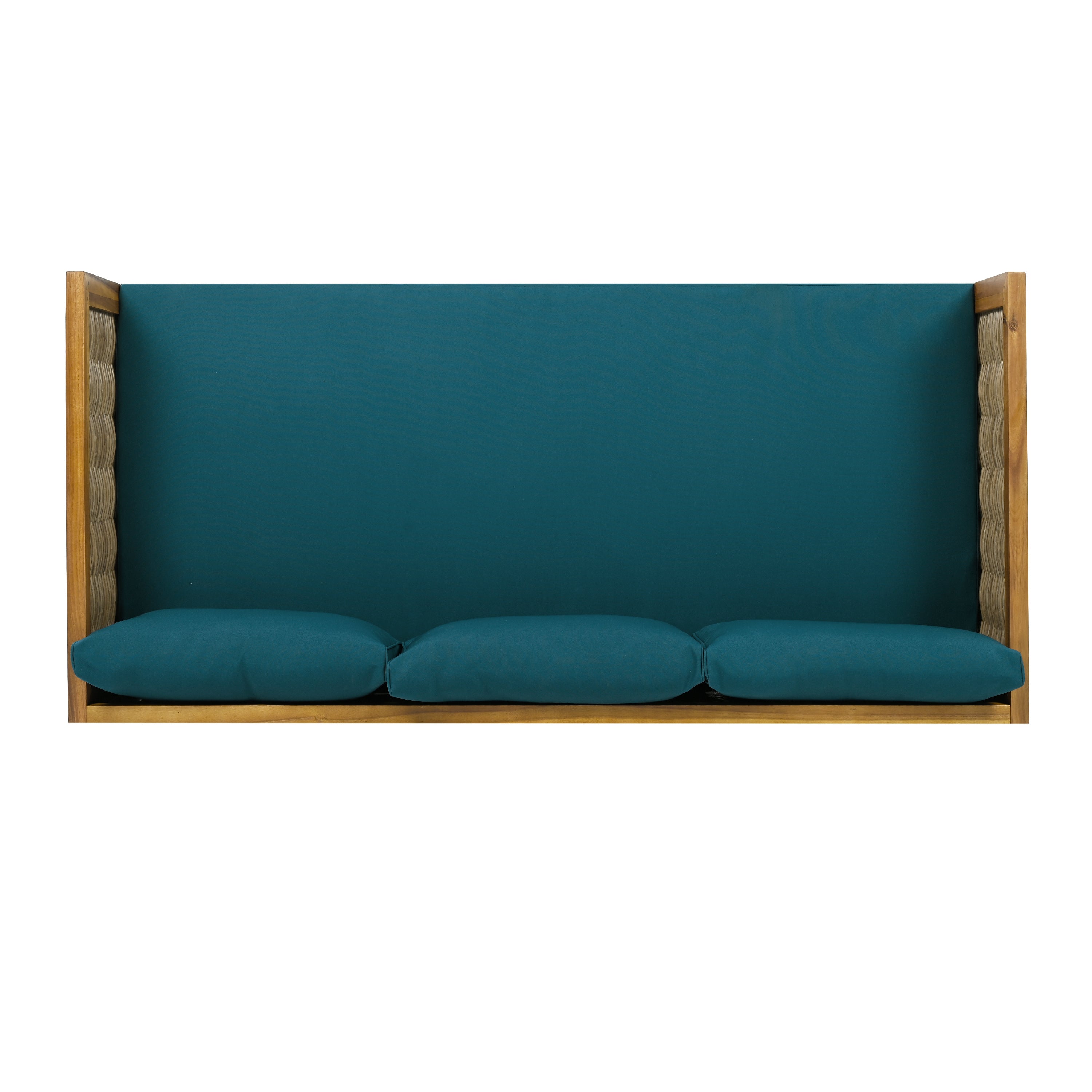 Outdoor Patio Set Acacia Wood Wicker Teak Dark Teal Daybed 2 Piece 600 LB