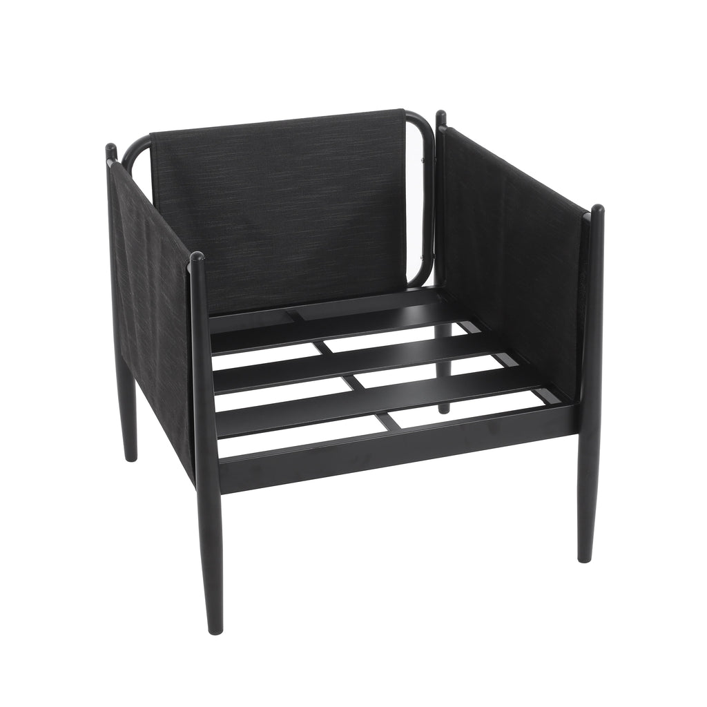Dawson Outdoor Patio 2pcs Black Aluminum Club Chair Set with Water-Resistant