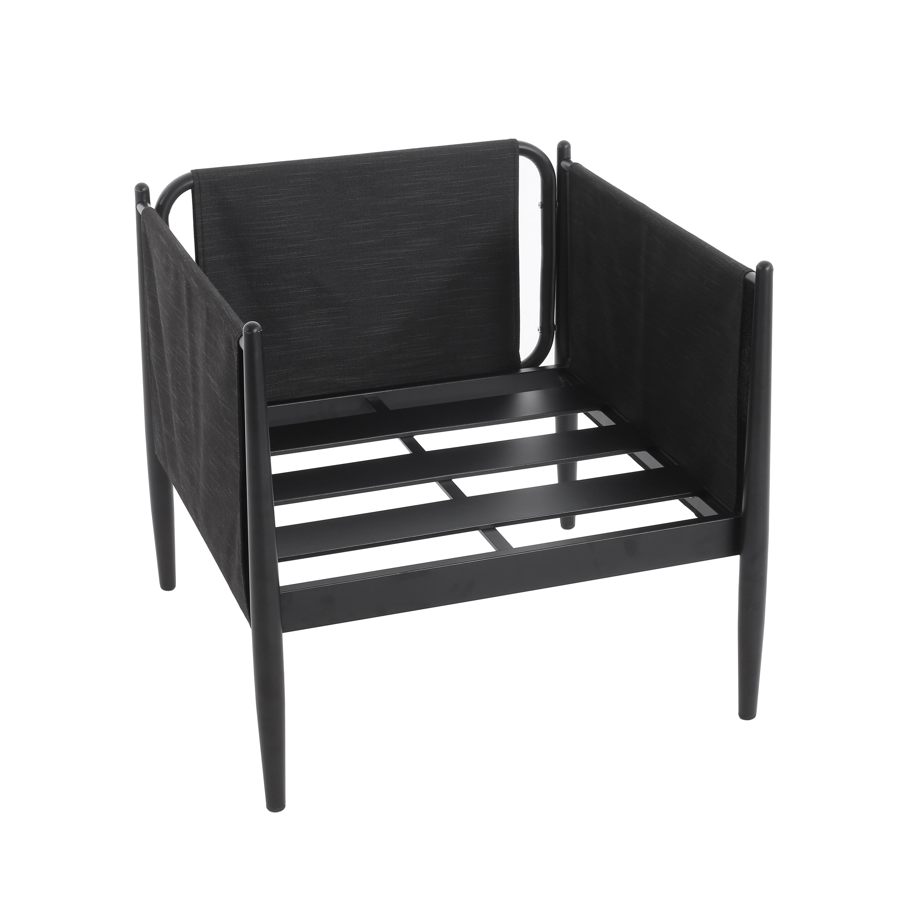 Dawson Outdoor Patio 2pcs Black Aluminum Club Chair Set with Water-Resistant