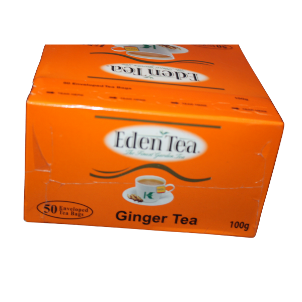 Front horizontal view of Eden Tea Ginger Tea package