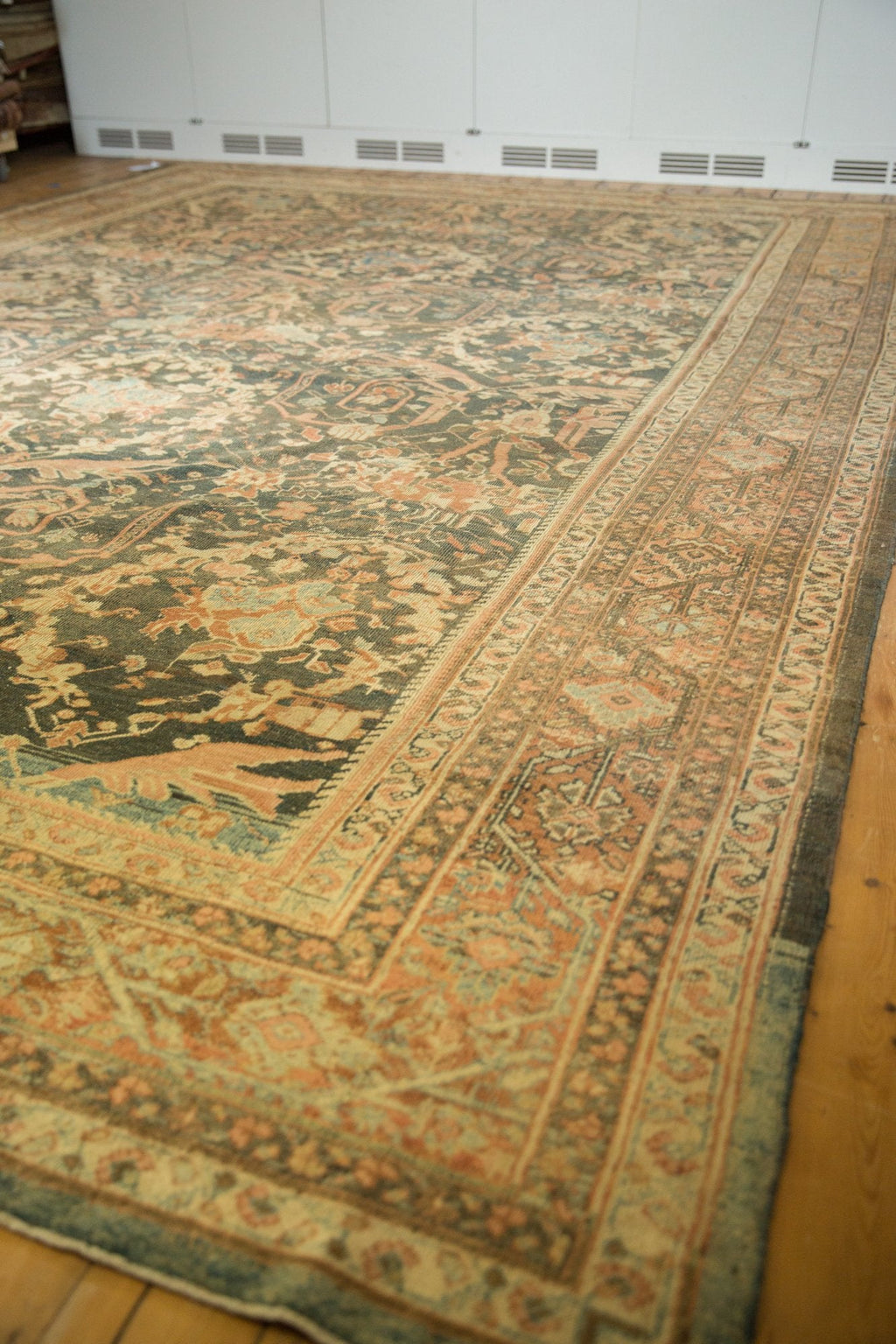 RESERVED 11x15.5 Vintage Distressed Mahal Carpet