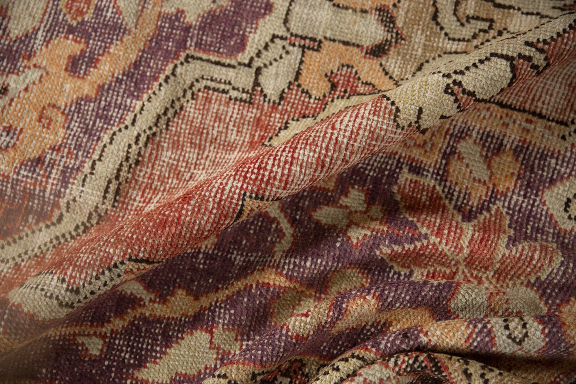 6.5x10.5 Vintage Distressed Oushak Carpet