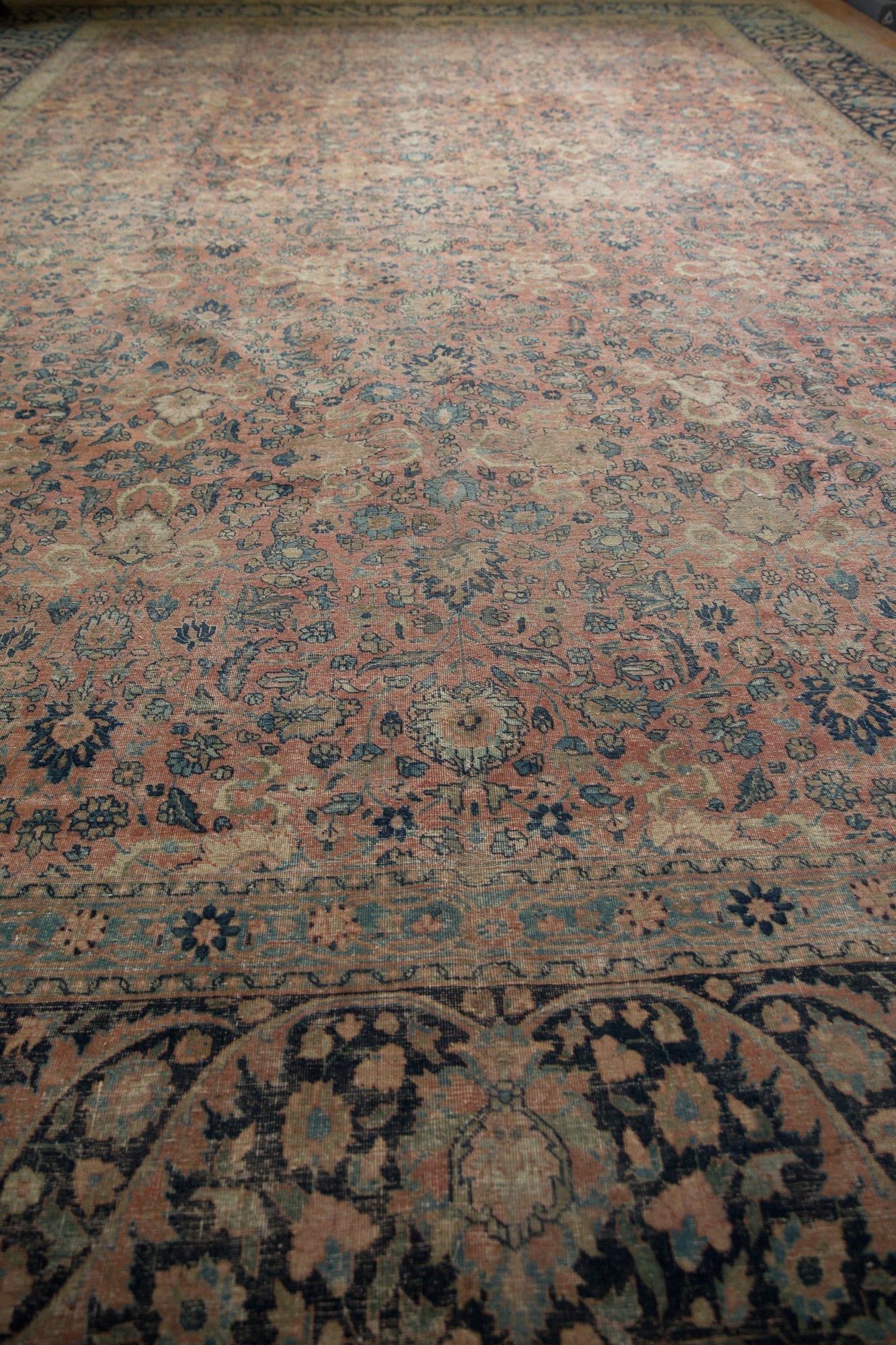 13x18 Vintage Distressed Tabriz  Carpet