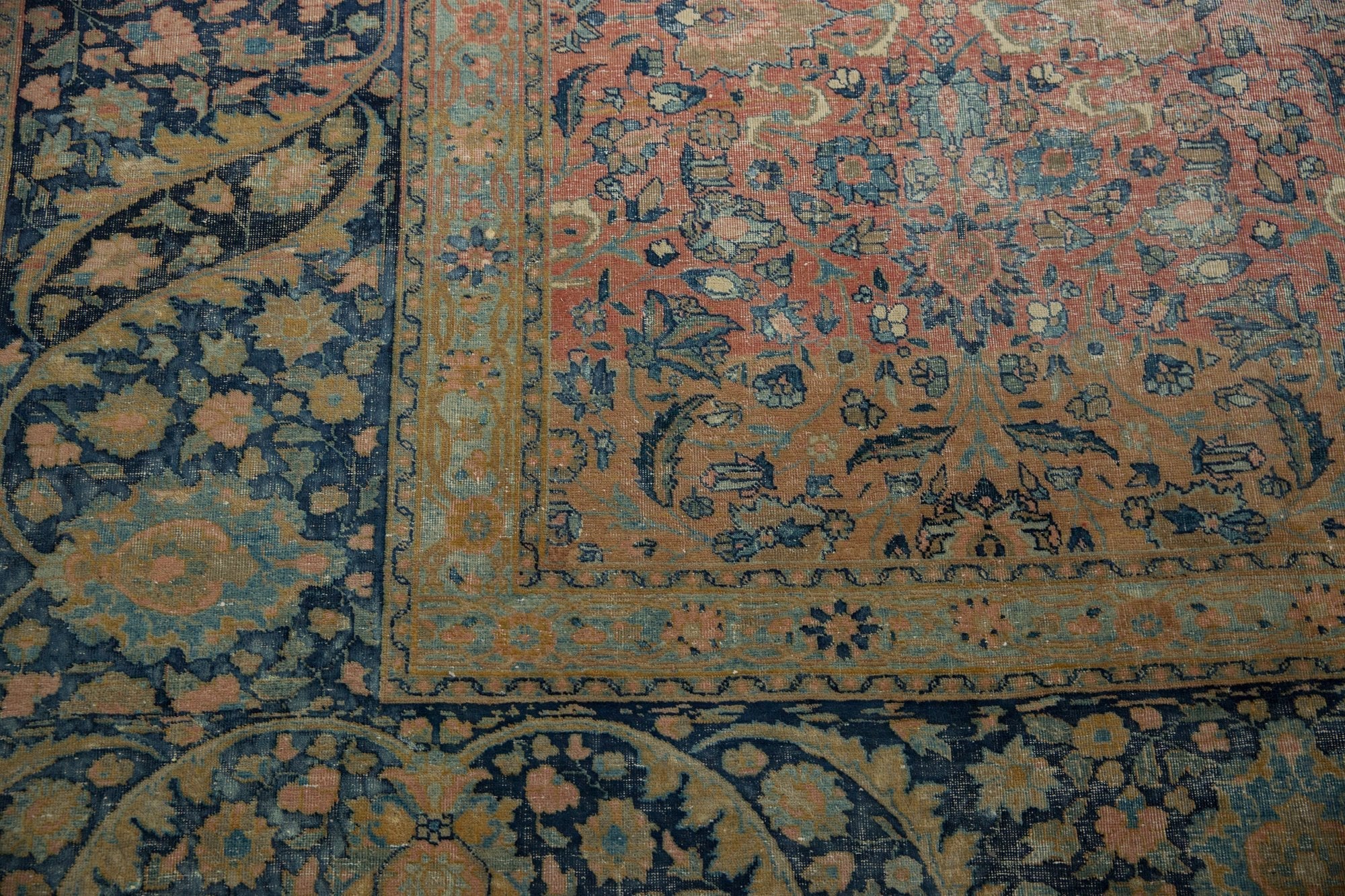 13x18 Vintage Distressed Tabriz  Carpet