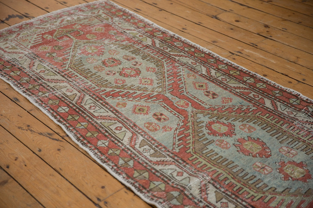 3.5x11 Vintage Distressed Heriz Rug Runner