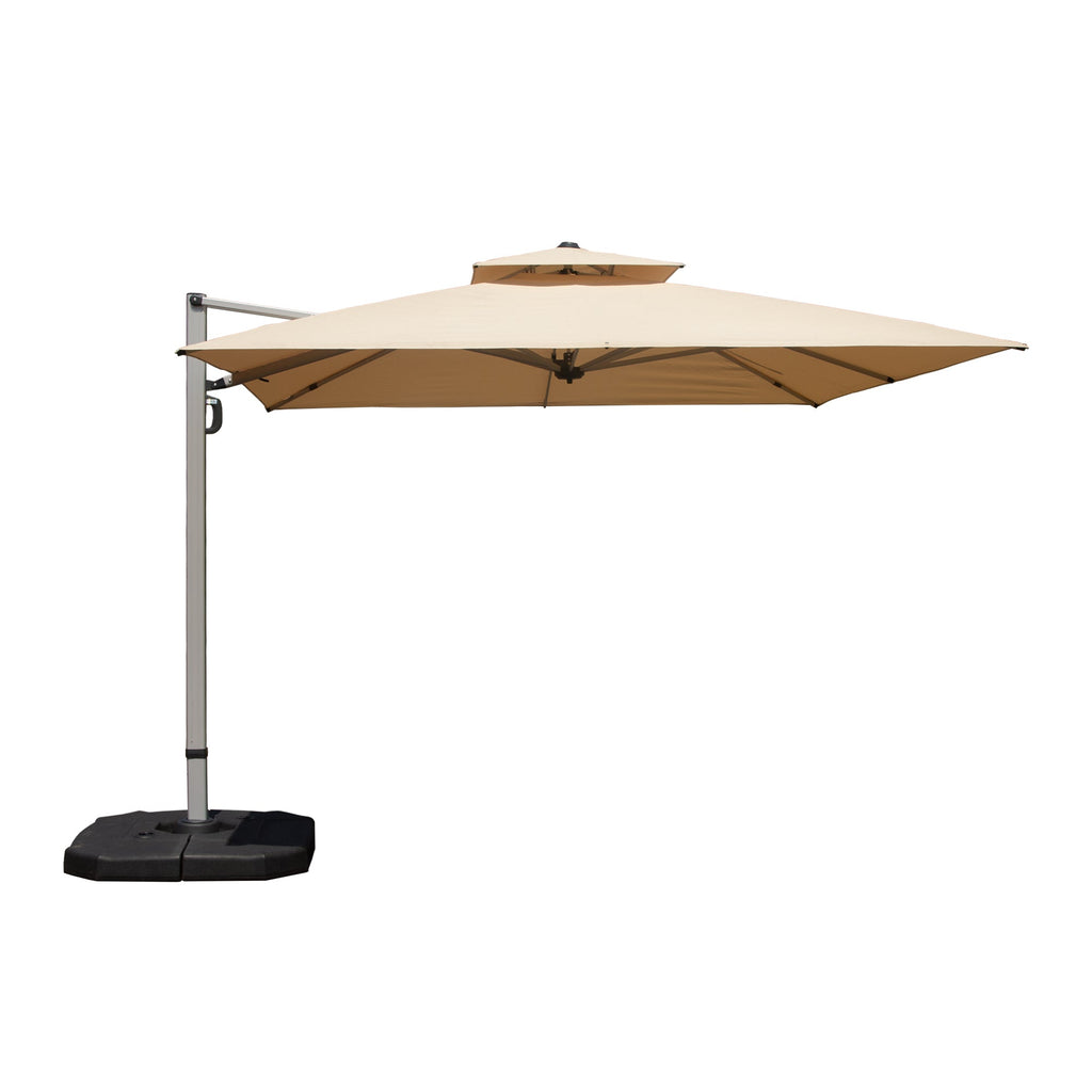 Patio Umbrella Cantilever Tilt Aluminum Beige 9 Ft 360 Rotation