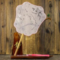 Translucent Silk Chinese Round Hand Fan with Floral Pattern