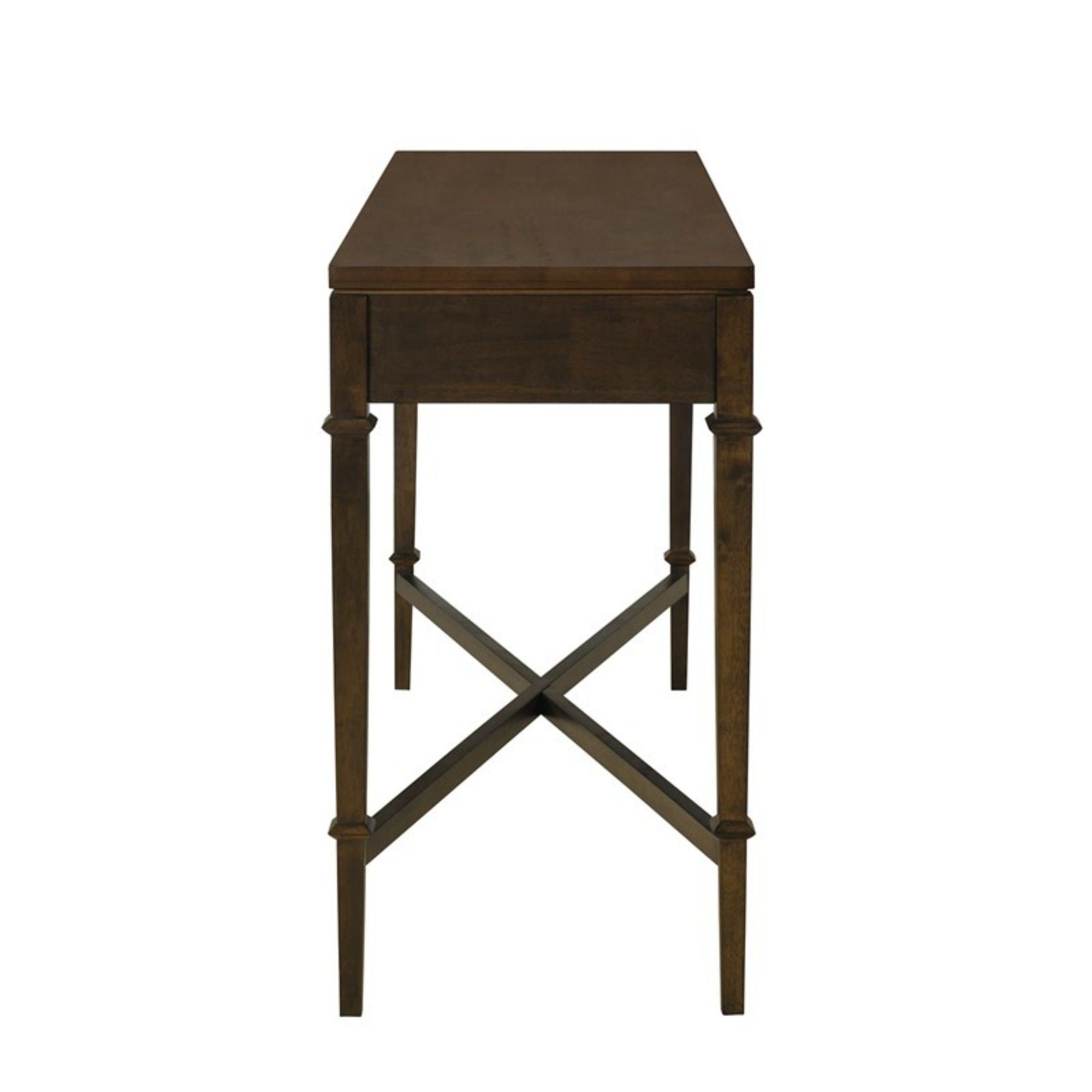 Fluted 2 Drawer Storage Console Table - Brown