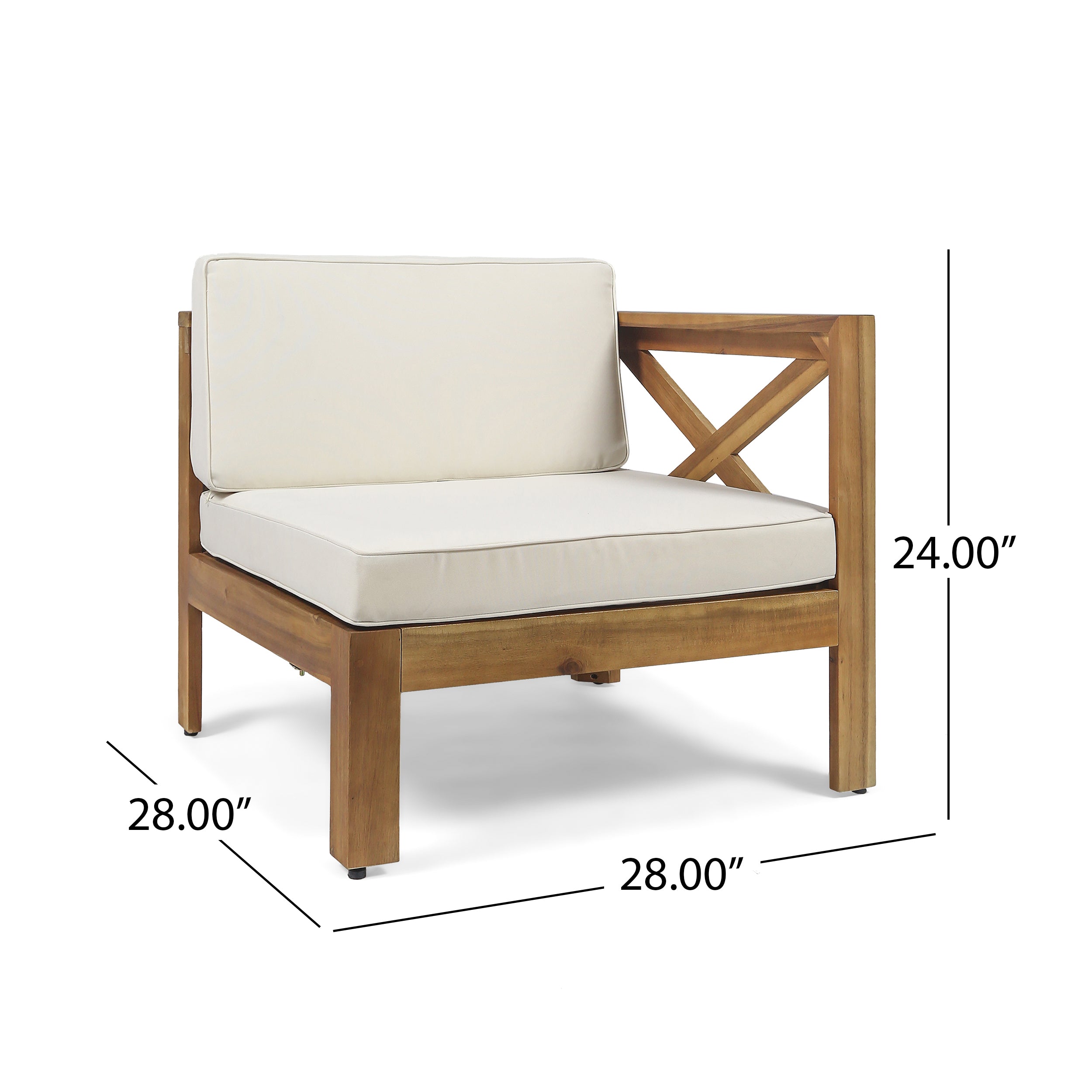 Outdoor Sectional Set Acacia Wood Beige 5 Piece L Shape Seats 4