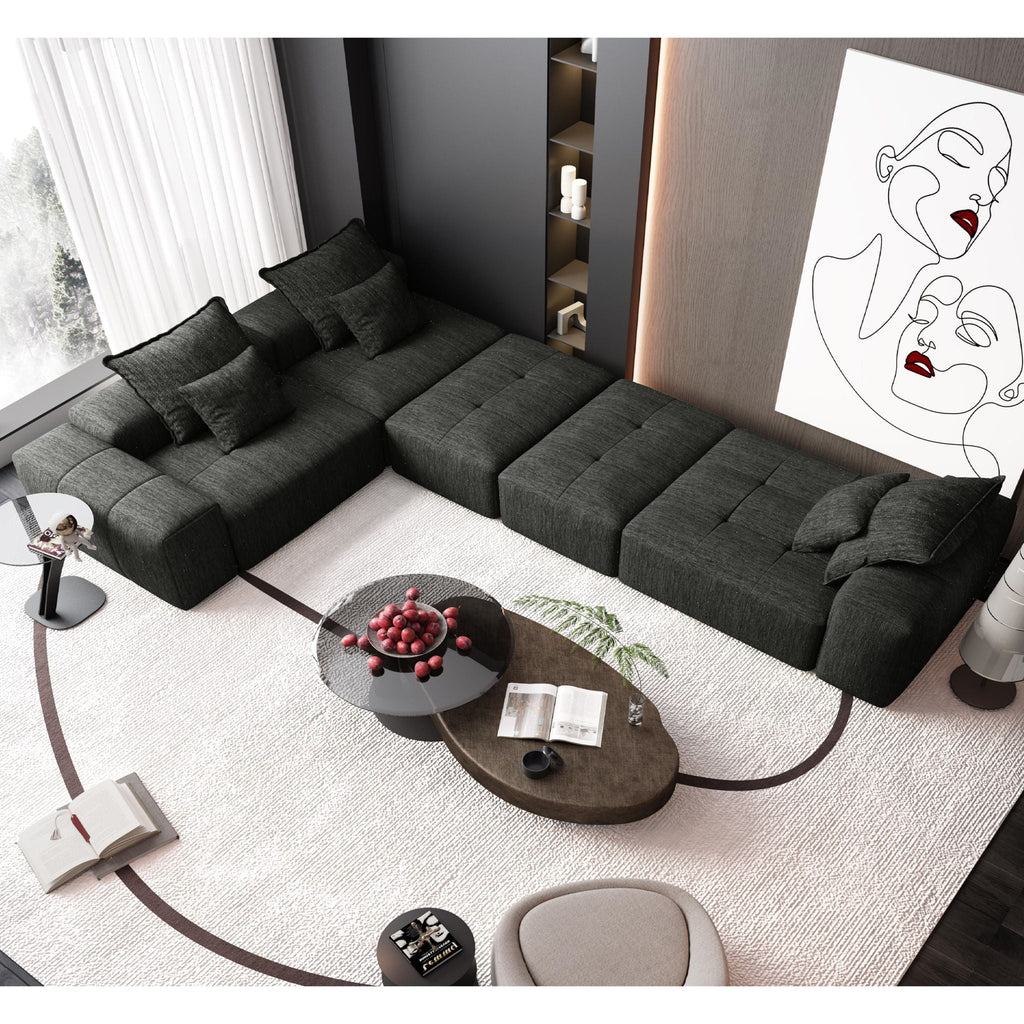 Modern Oversized Diy Combination Modular Sectional Sofa With Pillows