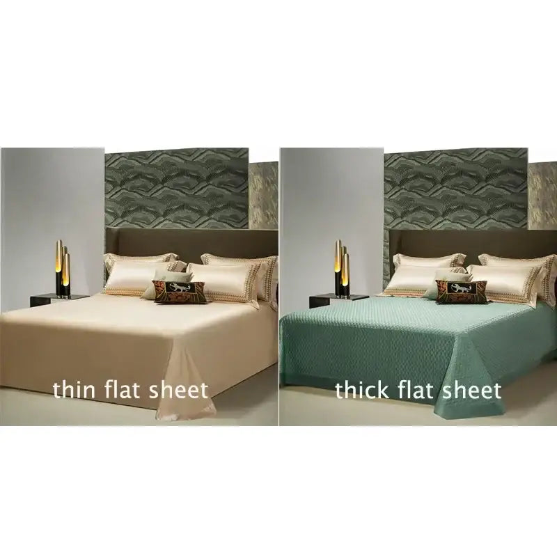 Elegant cream & teal 1200tc egyptian cotton bedding set bedroom