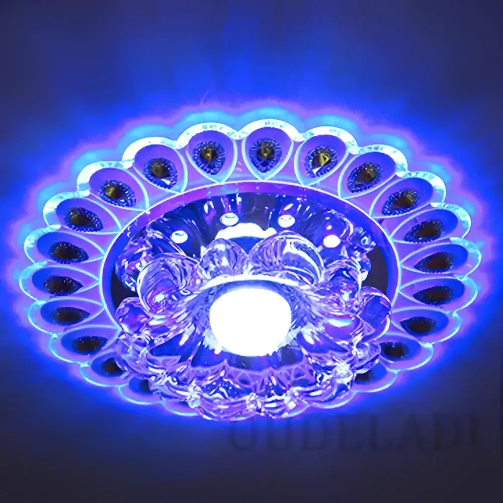 Elegant gold crystal glass led ceiling light for living room