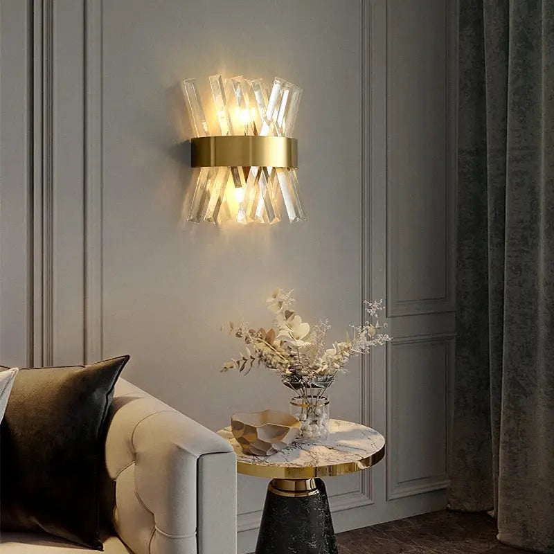 DecorBites™ Crystal LED Wall Lamps: Elegant Gold Wall Sconce Lights for Luxury Home Decor