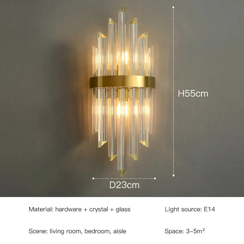DecorBites™ Crystal LED Wall Lamps: Elegant Gold Wall Sconce Lights for Luxury Home Decor