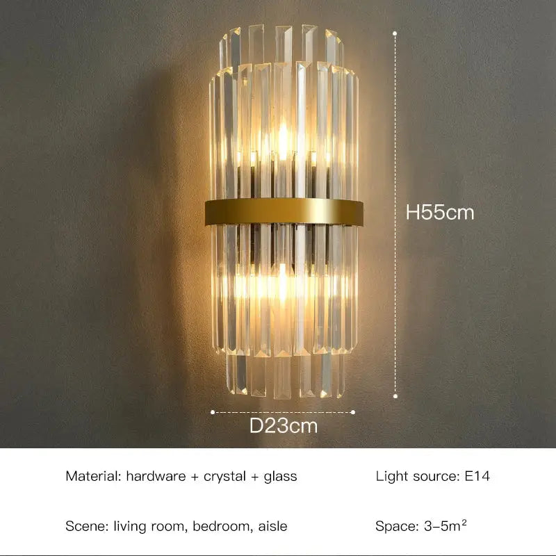 DecorBites™ Crystal LED Wall Lamps: Elegant Gold Wall Sconce Lights for Luxury Home Decor