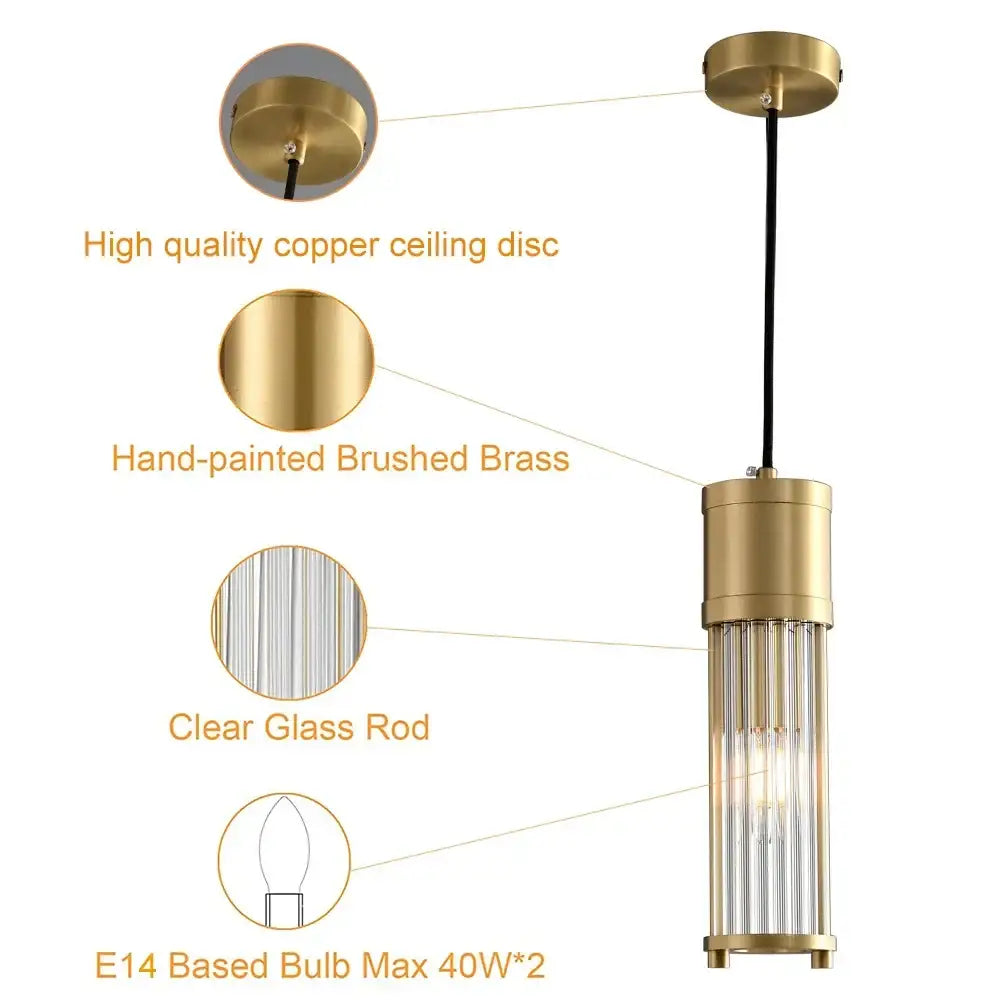 Elegant gold glass shade pendant lights kitchen & dining room