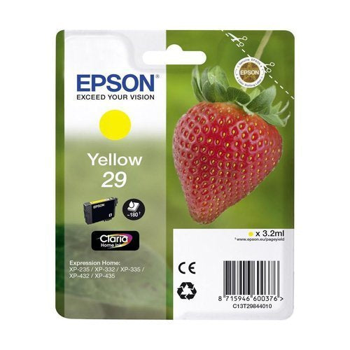 New, Pre-Owned - Epson 29 Yellow Ink Cartridge, C13T298440