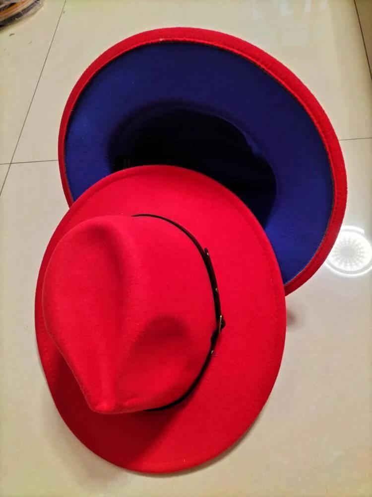 Stylish Fedora Hat - Trendy Color-Blocked Wool Design for a Chic Look